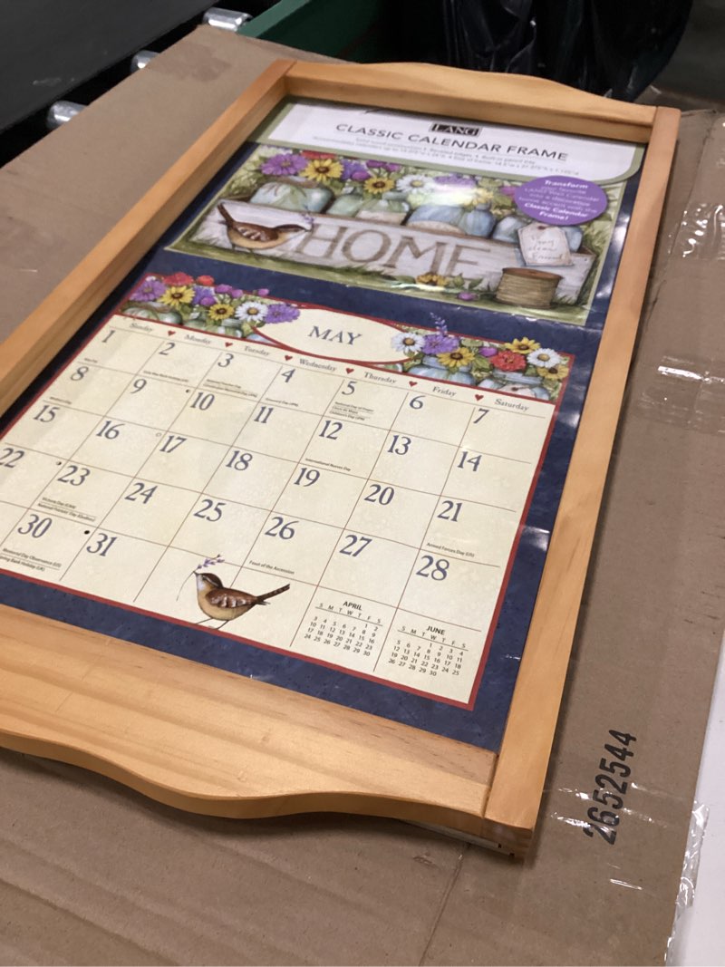 Condition photo showing Good Condition for Lang, Classic Wall Calendar Frame - Oak Finish Solid Oak CALENDAR