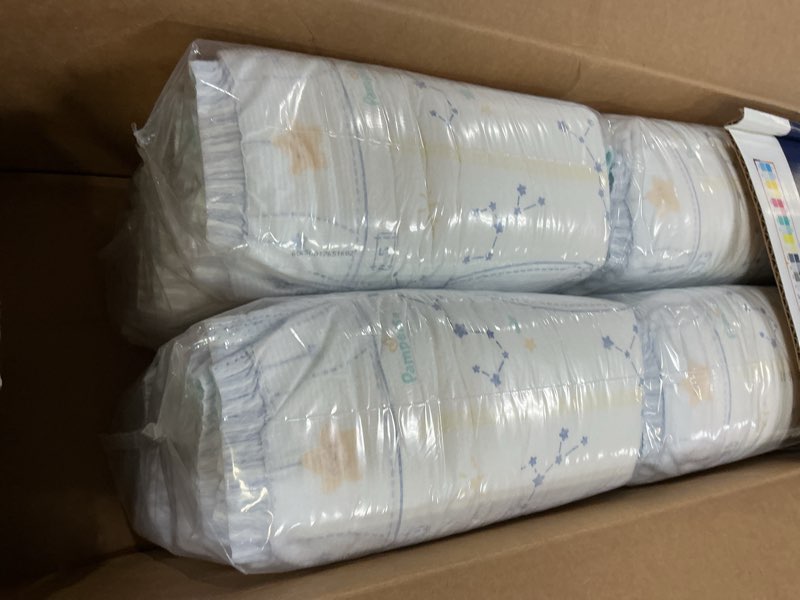 Condition photo showing New/Like New for pampers zzz overnight diapers, size 5 (27+ lbs), 88 count, nighttime protection disposable baby diaper, night time leak and skin protection size 5 88