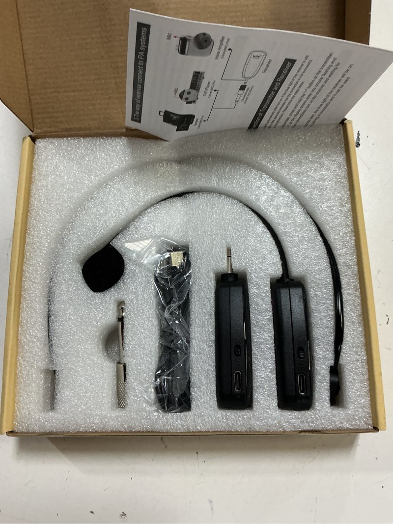 Condition photo showing Good Condition for xiaokoa wireless microphone headset, uhf head mic speaker system, professional voice amplifier headset microphones, with led digital display, for teaching fitness instructor tour guide 1 headset mic