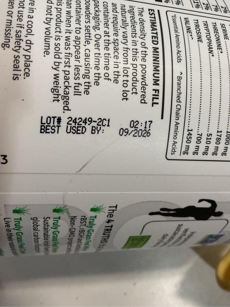 Condition photo showing Good Condition for garden of life sport whey protein powder chocolate, premium grass fed whey protein isolate plus prob ( best used  by 09/2026