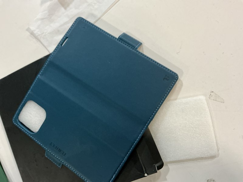 Condition photo showing Good Condition for for iPhone 13 Pro Max Case Wallet with RFID Blocking Card Holder, PU Leather Kickstand Protective Flip Phone Cover Fit for iPhone 13 Pro Max 6.7", Blue for iPhone 13 Promax - 6.7'' Blue