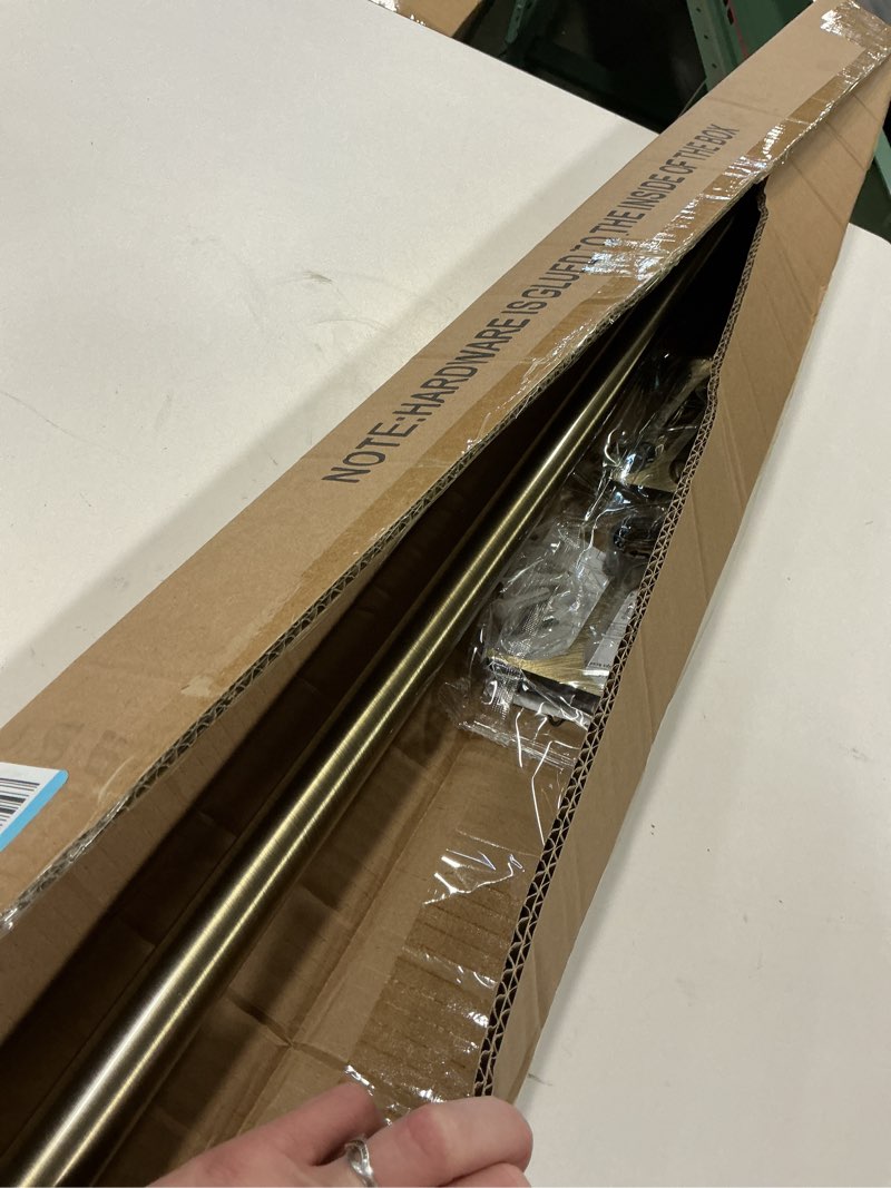 Condition photo showing New/Like New for Lwiiom Matte Black Curtain Rods for Windows, 1-Inch Adjustable Drapery Rods with Aluminum End Cap 