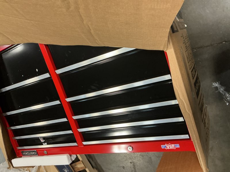 Condition photo showing Good Condition for craftsman 2000 series 52-in w x 37.5-in h 10-drawer steel rolling tool cabinet (red)