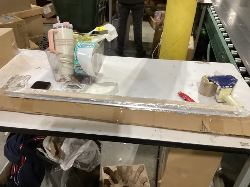 Condition photo showing Good Condition for Floating Frame for 36x48 Canvas Paintings with 1.5" Deep, DIY Metal Canvas Floater rames for Abstract Art Prints Family Wedding Portraits, Gallery Wall Art Decor, No Glass & Back (Natural) 36x48" Natural wood-grain