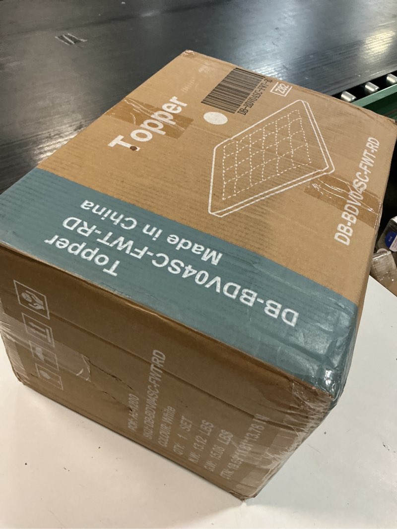 Condition photo showing New/Like New for dumos dual layer 4 inch mattress topper full, memory foam mattress topper - 2 inch gel memory foam and 2 inch pillow top mattress pad cover for back pain, thick soft topper with 8-16 inch deep pocket blue white full