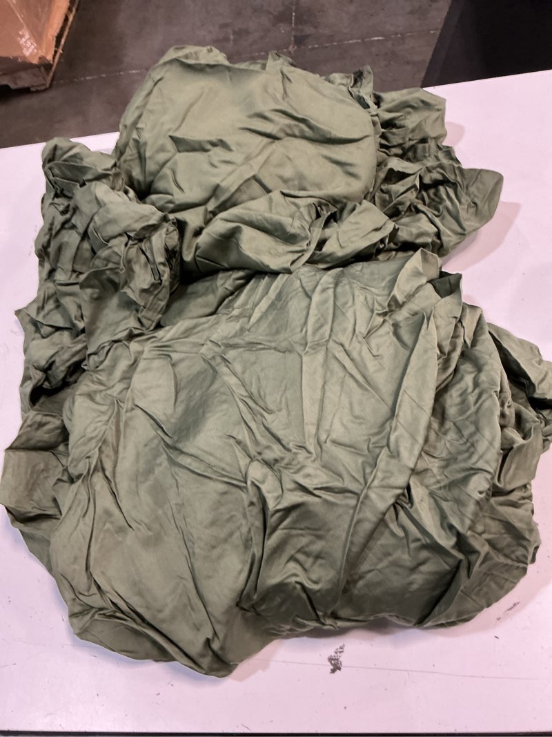 Condition photo showing As Is for quince bamboo sheet set, king, olive