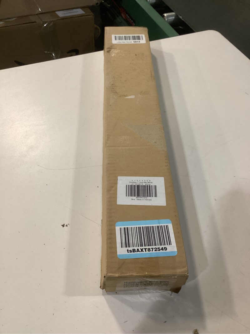 Condition photo showing New/Like New for lazblinds cordless white 1" room darkening vinyl mini blinds, 21" w x 48" h horizontal window blinds for home, cordless shades for indoor windows white 21"w x 48"h