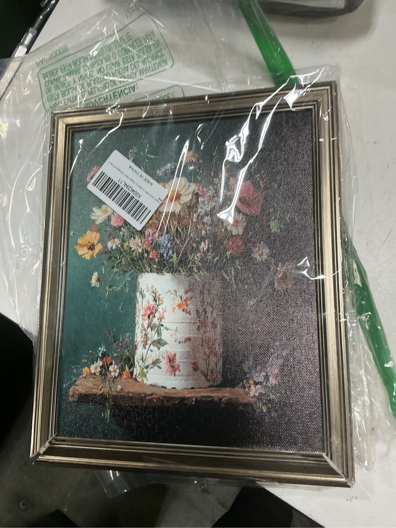 Condition photo showing Good Condition for vintage bathroom wall art framed toilet paper roll with flower bathroom picture wall decor moody print painting 10"l x 8"w framed-05