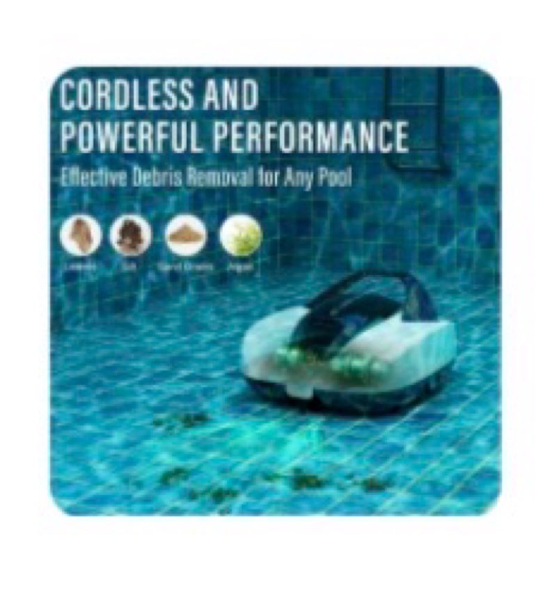starrybot cordless robotic pool cleaner, portable swimming robotic pool vacuum self-parking technology, ideal for above-ground pools