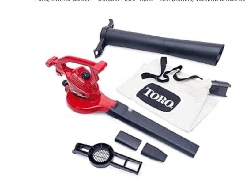 Toro 51619 Ultra Electric Blower Vac, 250 mph, Red