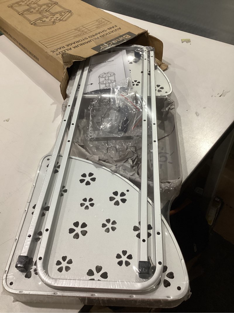 Condition photo showing New/Like New for Corner Shower Caddy Standing, 3 Tier Shower Organizer Stand with Soap Holder, Rustproof Shower Shelves for Bathroom Storage, Silver 3-tier Silver