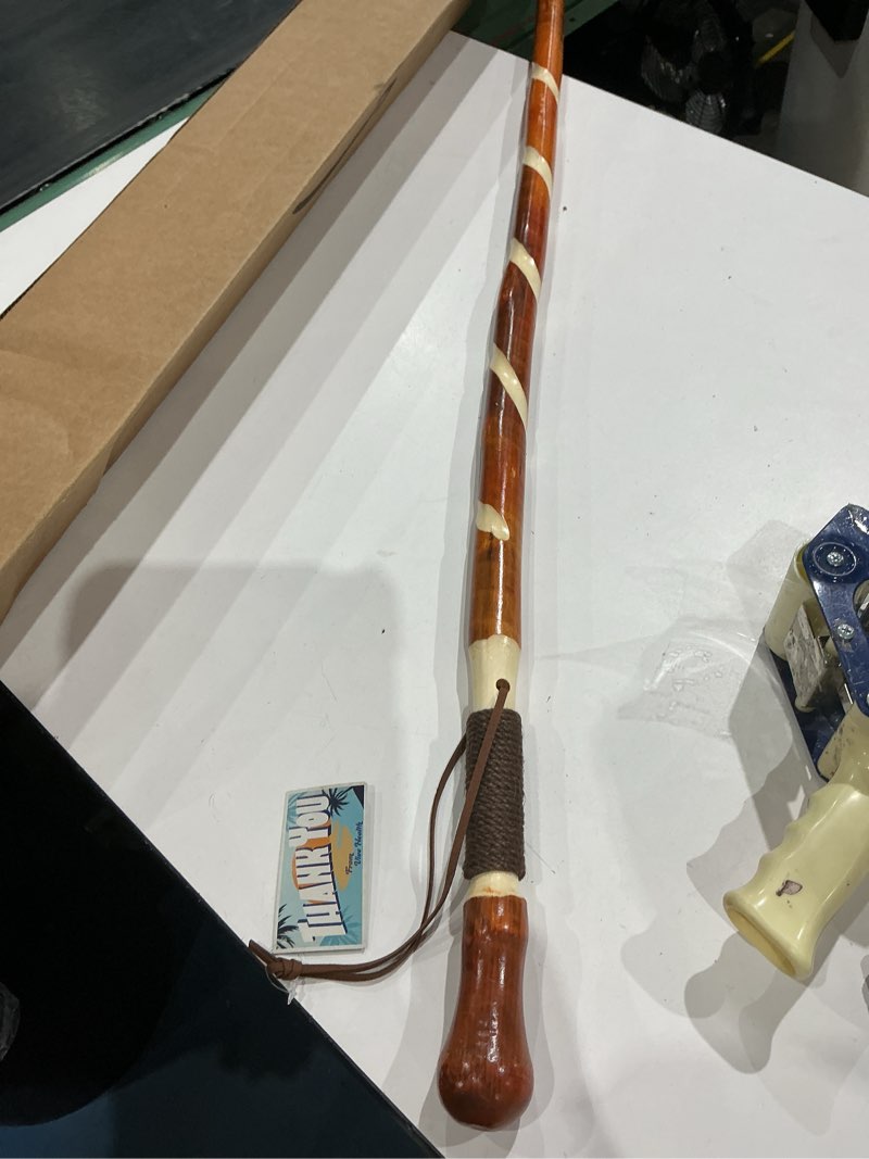 Condition photo showing As Is for vive wooden walking stick - (48") willow cane for seniors 48", wood