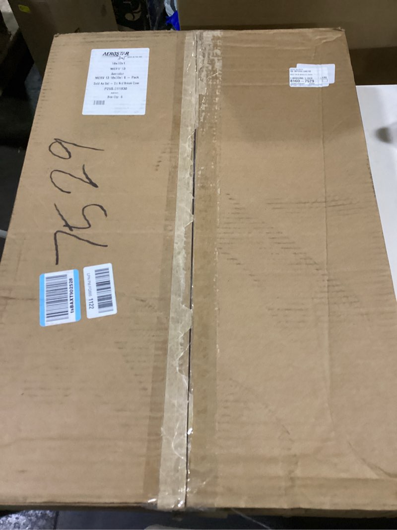 Condition photo showing Good Condition for aerostar 18x30x1 merv 13 pleated air filter, ac furnace air filter, 6 pack (actual size: 17 3/4" x 29 3/4" x 3/4") 6 pack pro merv 13