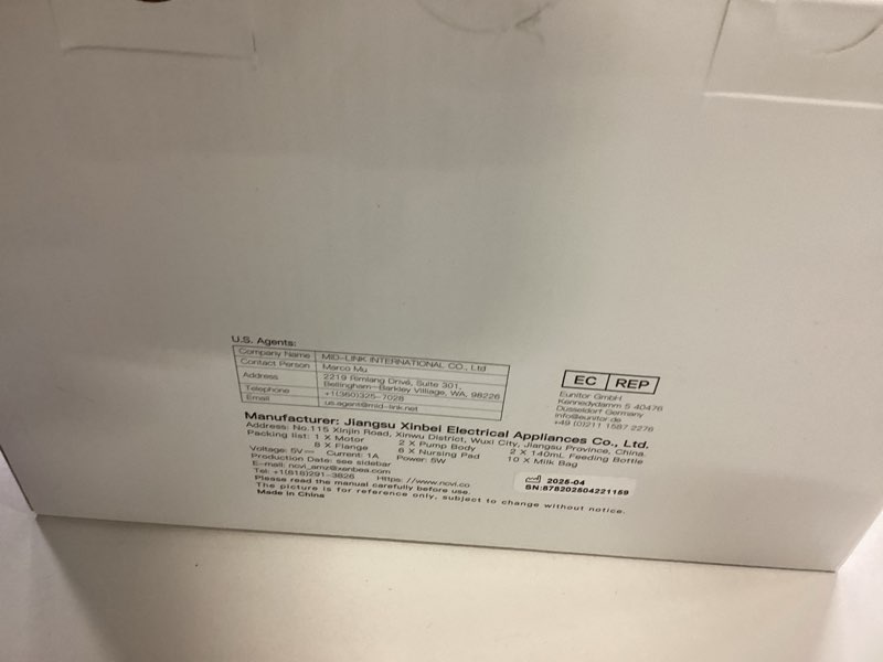 Condition photo showing As Is for NCVI Electric Breast Pump 8782, Portable Hospital-Grade Double Pump with 4 Modes & 9 Levels, Anti-Backflow, Rechargeable Quiet Breastfeeding Pump for Efficient Comfortable Use at Home, Work or Travel Pink 10 Piece Set