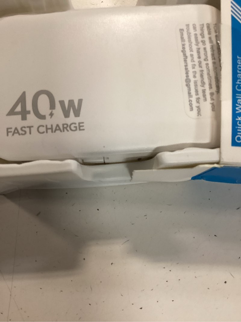 Condition photo showing New/Like New for 4-in-1 retractable gan wall charger plug for iphone 17 usb c,travel essentials brick multiport,3ft lightening+ type c cables,40w fast charging foldable block for iphone 17 pro/16/15/14/13,ipad,galaxy white-c/lightening cables