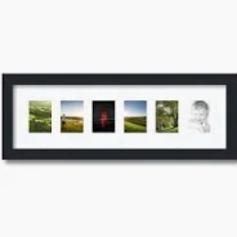 Americanflat 4x6 Collage Picture Frame with Shatter-Resistant Glass - Fits Five 4x6 Photos or Use as One 8x24 Picture Frame - Signature Collection - Collage Frames for Wall Display - Black Black 8x24 Five 4x6 Photos