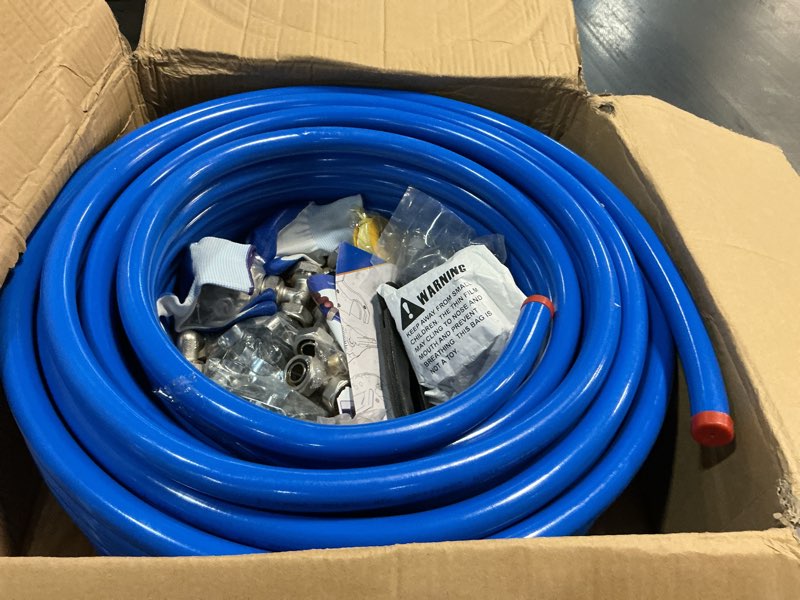 Condition photo showing Good Condition for 3/4"×100&200&300ft compressed air line kit for shop/garage, hdpe-aluminum rapid air system includes right angle fittings and tee fittings, compressed air piping system leak proof&easy to install