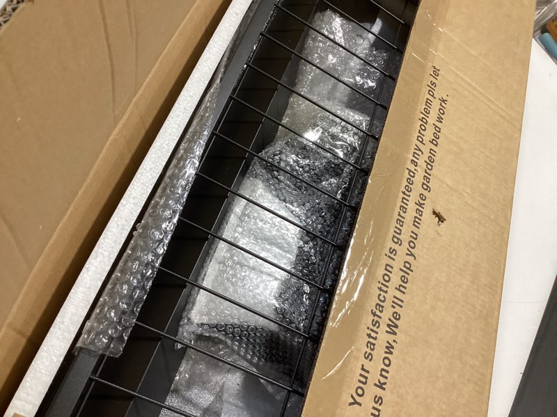 Condition photo showing Good Condition for leetolla elevate 32" tall raised garden bed outdoor with wheels & shelf for mobility, 400lbs capacity, anti-rust steel planter box for vegetables/herbs, patio-balcony-backyard black