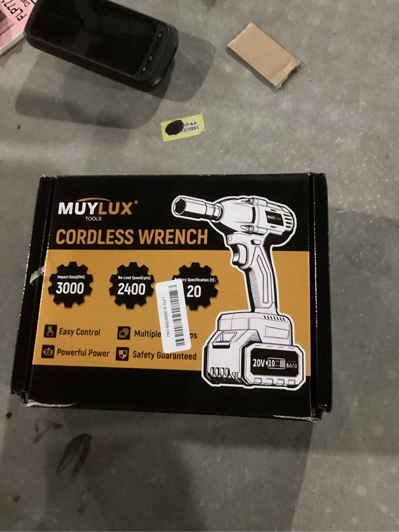 Condition photo showing New/Like New for 430n.m/320ft-lbs brushless cordless impact wrench 1/2 inch with 4.0ah battery and charger, high torque electric impact gun, power drill driver for car/diy furniture/lawn mower, 1 battery 1 battery red