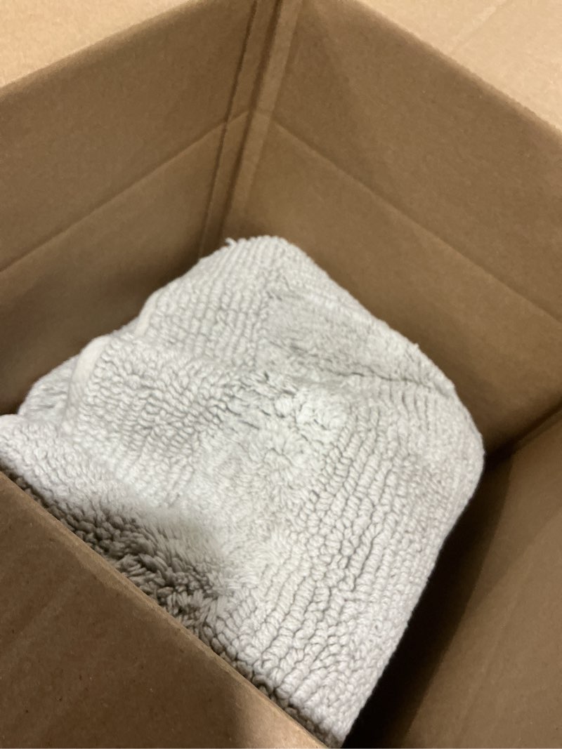 Condition photo showing As Is for organic cotton reversible bath mat – 3000 gsm, gots certified, ultra-thick & super absorbent | soft, plush & quick-drying bathroom rug (light grey, 30" x 20") light grey 30" x 20"