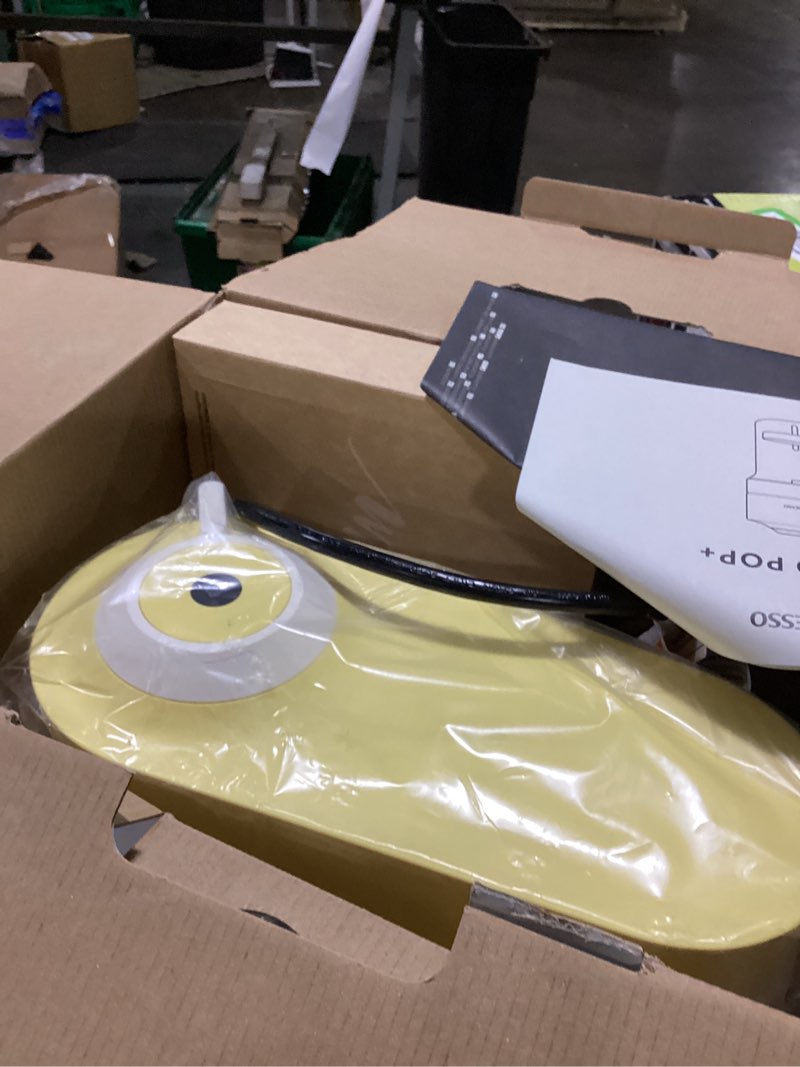 Condition photo showing As Is for nespresso limited-edition vertuo pop+ coffee and espresso maker by de'longhi, pastel yellow machine only pastel yellow