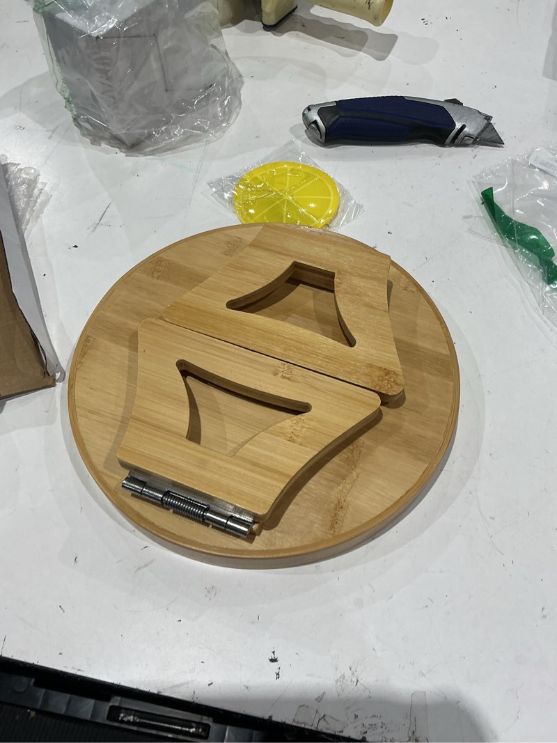 Condition photo showing As Is for table tray for sofa, couch armrest organizer, wooden sofa armrest protector tray for tv remote control, coaster