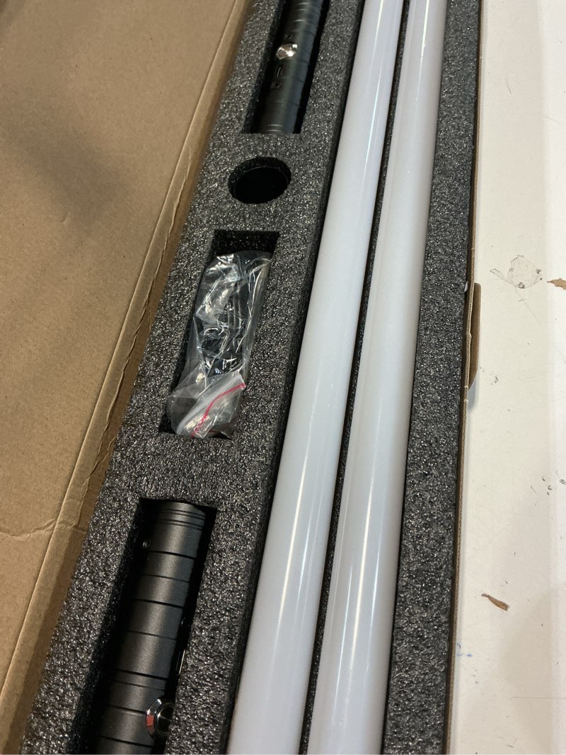 Condition photo showing Good Condition for 2 in 1 dueling lightsaber alloy handle light saber 15 rgb colors with 4 modes 6 sound effects usb rechargeable detachable light sabers for kids adults ideal birthday children's day halloween christmas 15 colors black