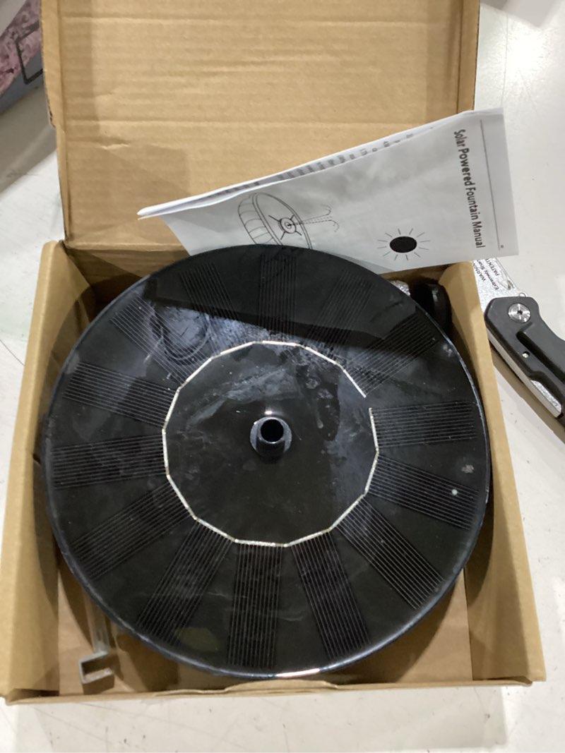 Condition photo showing Good Condition for solar fountain water pump for bird bath, floating solar powered water fountain pump for bird bath, garden, pond, pool, outdoor (1.4w)