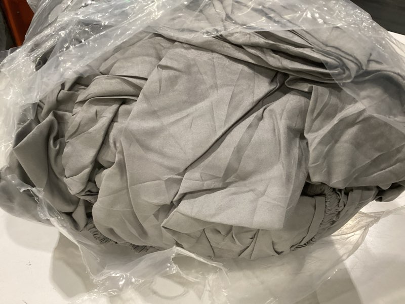 Condition photo showing As Is for cozylux full size comforter sets grey, 7 pieces bed in a bag, gray comforter full size, all season bedding sets with stitch quilted comforter, flat sheet, fitted sheet, pillowcases grey full, incomplete