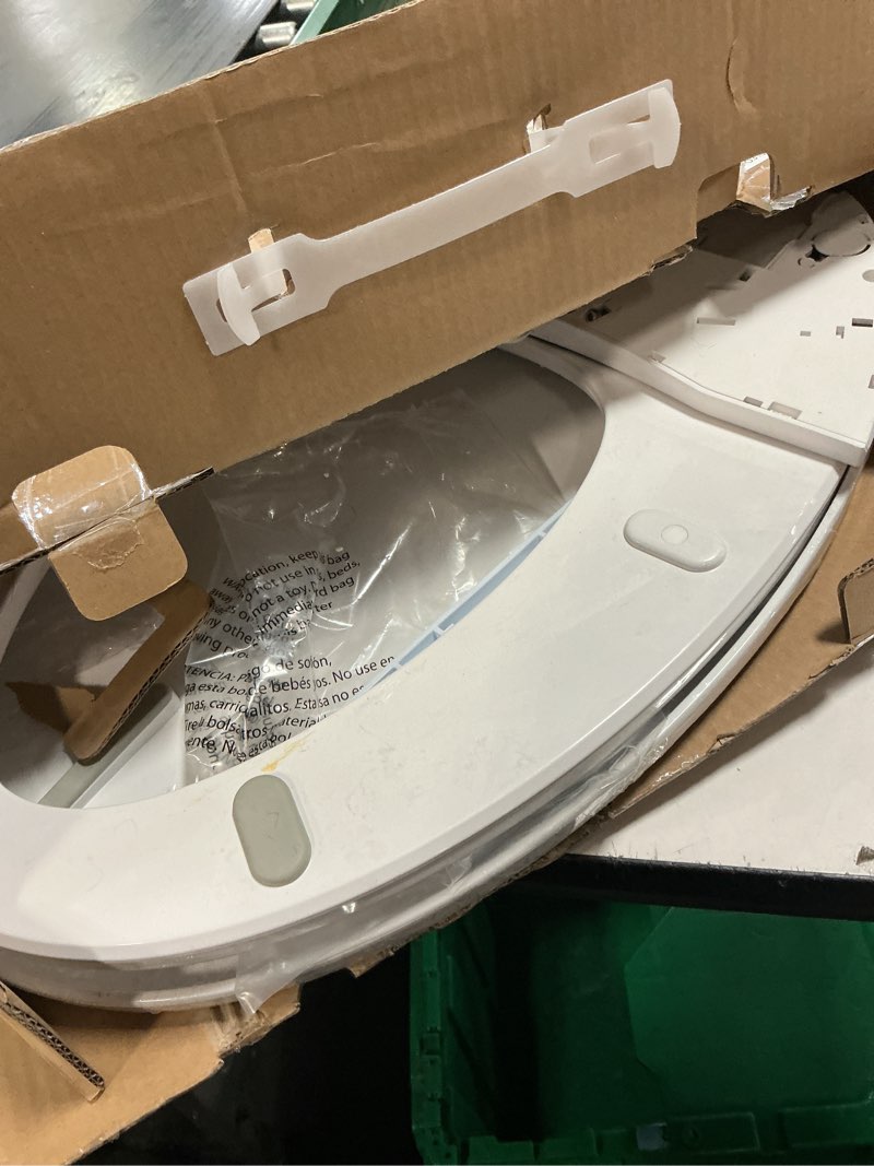 Condition photo showing As Is for Electric Bidet Toilet Seat Elongated Slow Close Heated Toilet Seat with Bidet Warm Water Smart Self Dual Cleaning Nozzle Night Light E300