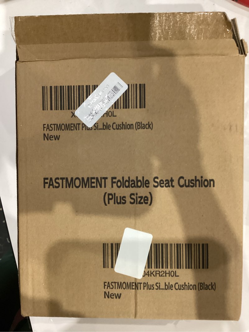 Condition photo showing As Is for Airplane Seat Cushion Portable Travel Cushion for Comfort Foldable Stadium Pad with Breathable Fabric Seat Pad Perfect for Long Flights, Office, Bleacher, Camping Black Plus Size - 18.9''