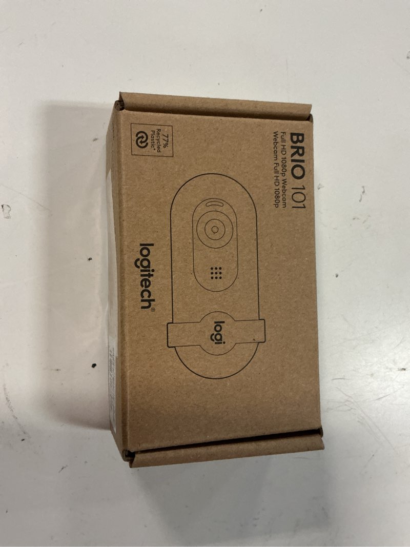 Condition photo showing New/Like New for logitech brio 101 full hd 1080p webcam for meetings, streaming, desktop, laptop, pc - built-in mic, shutter, works with zoom, microsoft teams, nintendo switch 2’s new gamechat mode, usb-a,-black black 1 pack 1080p 1080p