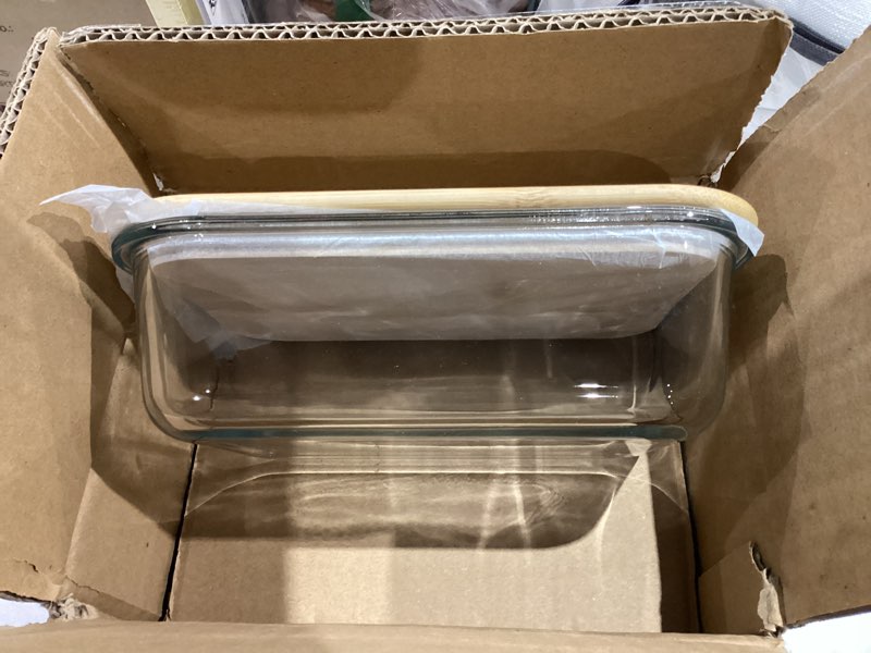 Condition photo showing Good Condition for Prosumer's Choice Glass Food Storage Containers with Bamboo Lids (Pack of 2) - Stackable Meal Prep Container - Airtight Glass Food Containers with Lids - Reusable Lunch Pack - 36 Oz Set of 2