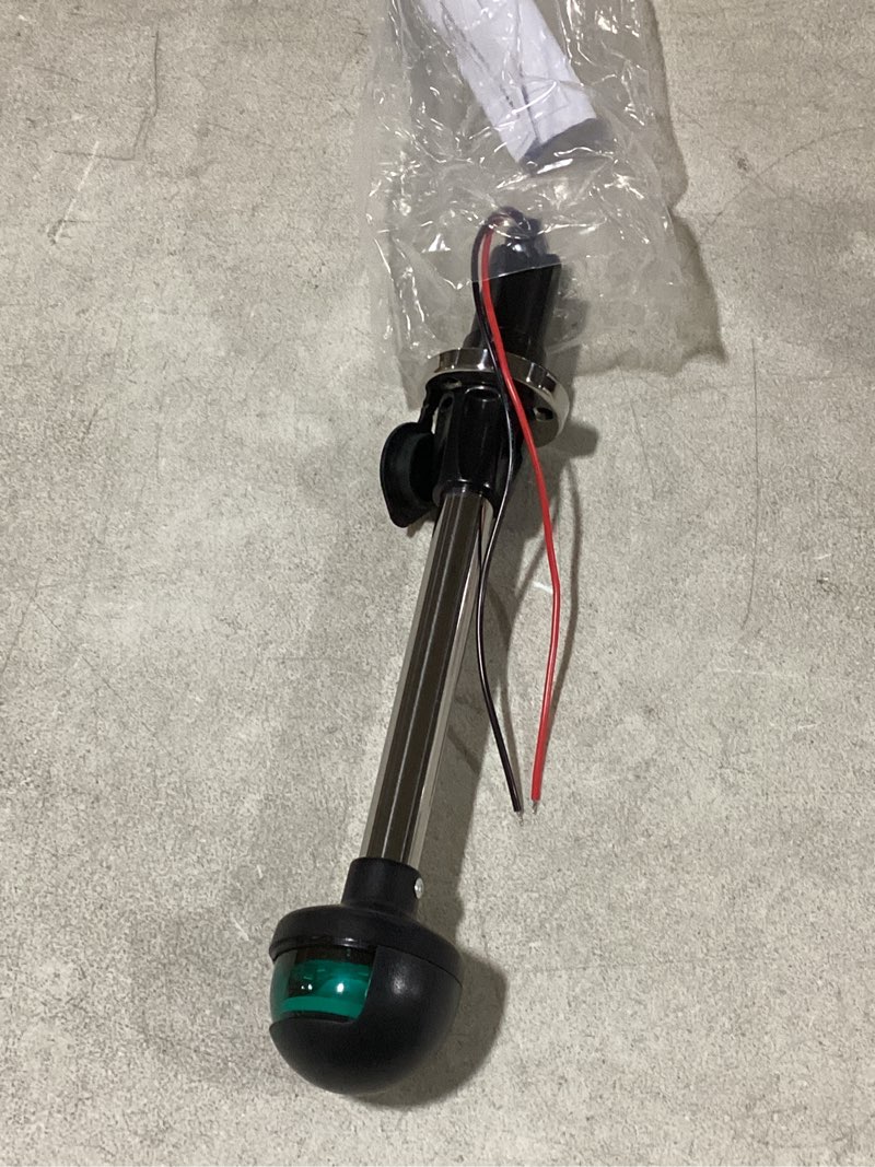 Condition photo showing As Is for boat navigation lights,bow lights for boats led,bi-color light pole removable 2 pin plug-in mount base,dc12v 12 inches