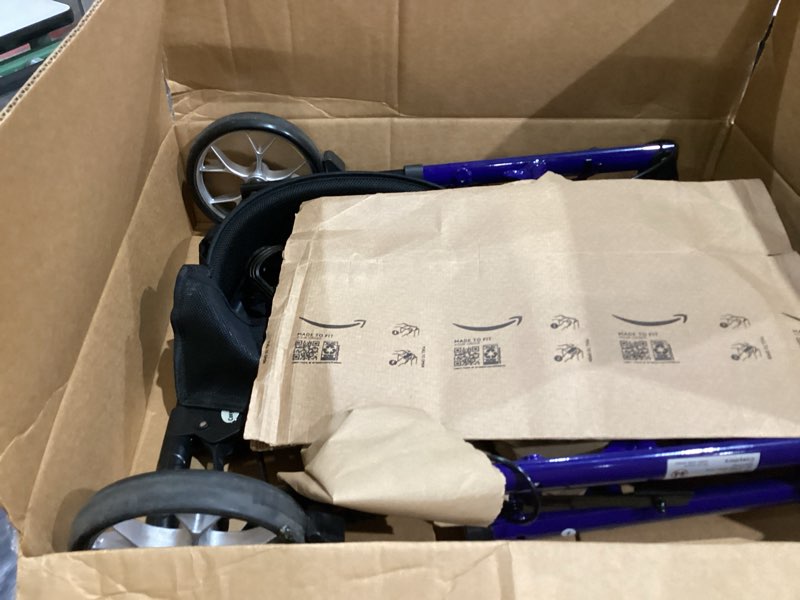 Condition photo showing As Is for cosydora rollator walkers for seniors with seat, 13.6 lbs ultra lightweight foldable rolling walker, 350lbs heavy duty aluminum, 8" all terrain wheels, dual adjustable height, navy blue