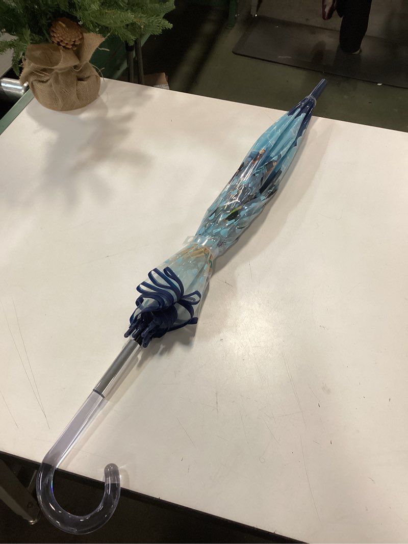 Condition photo showing As Is for Maad Raining Men Clear Bubble Dome Umbrella - Perfect White Elephant Gift or Birthday Gift, Modern, Acrylic Handle, Aluminum Frame, Auto-Open, Spacious Canopy, Outdoor Use, Umbrella