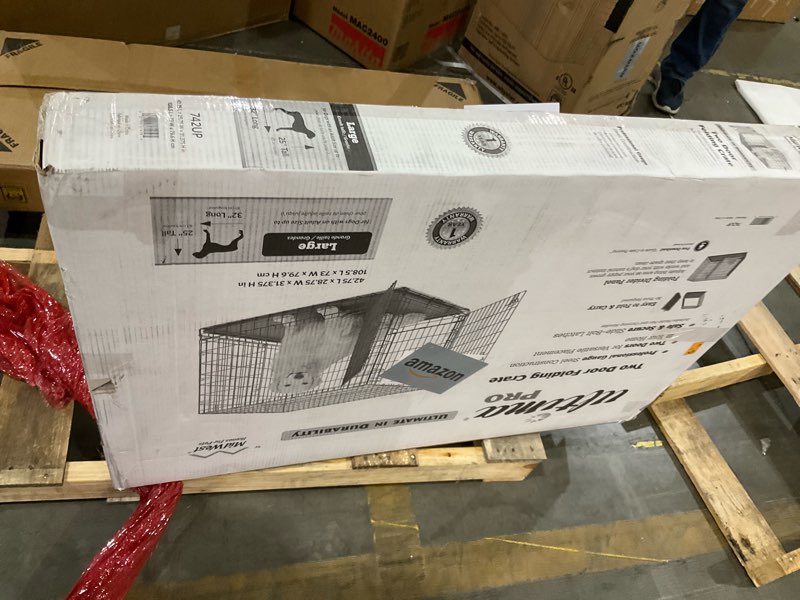 Condition photo showing Good Condition for midwest homes for pets ultima pro heavy-duty 42-inch dog crate, ultra-strong steel double door pet cage for large breeds, accessories included black 43.0"l x 28.5"w x 31.3"h