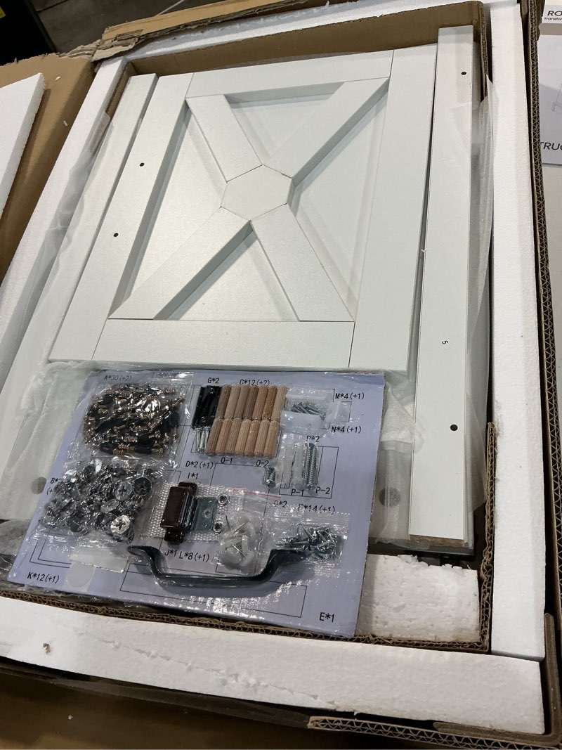 Condition photo showing Good Condition for fansafurn farmhouse end table with charging station for bedroom white1 16" d × 16" w × 25" h (set of 1)