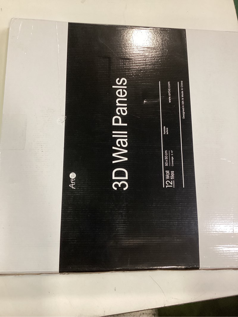 Condition photo showing New/Like New for Art3d 3D Paneling Textured 3D Wall Design, Black Diamond, 19.7" x 19.7" (12 Pack) Smoky Black