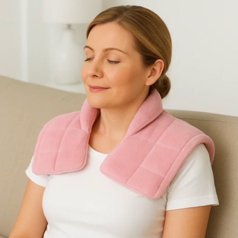 Herbal Concepts Neck and Shoulder Wrap, Hot & Cold Therapy, Microwaveable Shoulder Heating Pad, Aromatherapy Heat Wrap (pink )