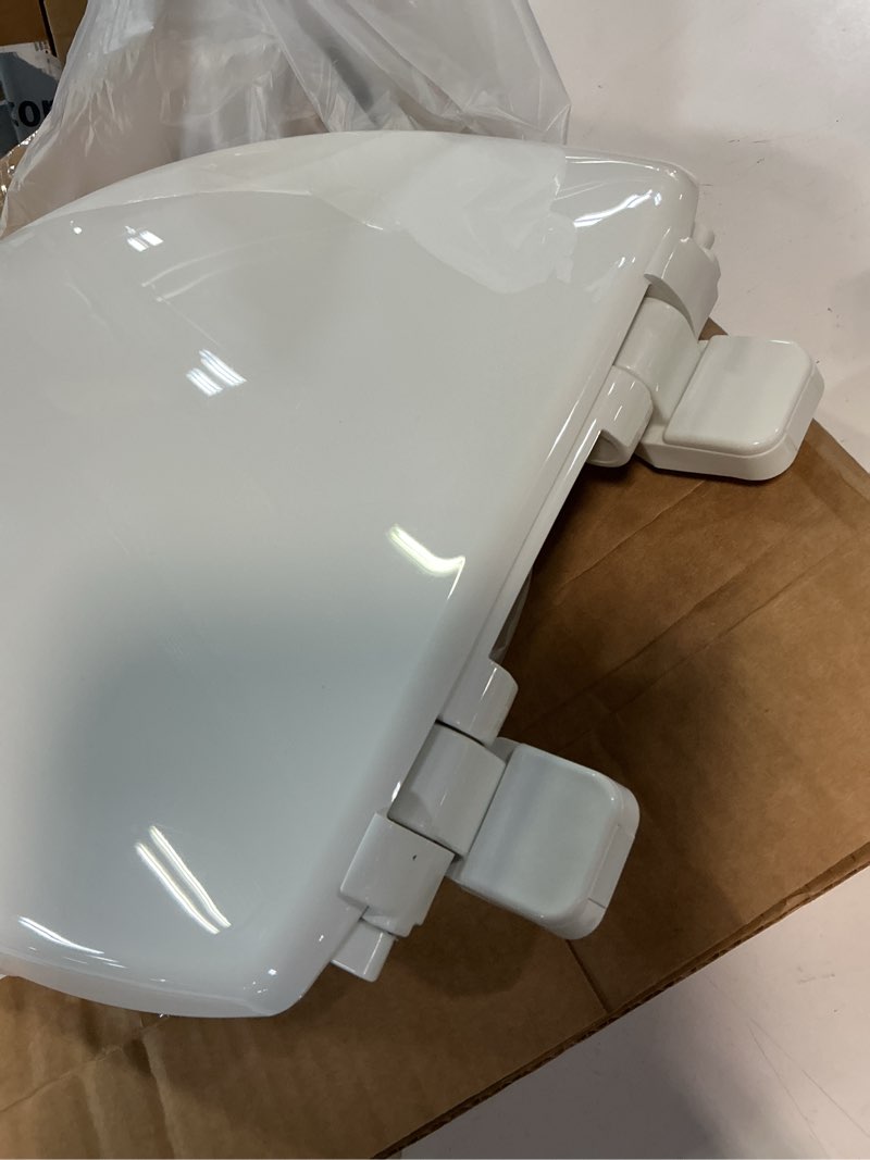 Condition photo showing Good Condition for little2big toilet seat with built-in toddler potty training seat, slow close, easy to install, made in usa, elongated, white