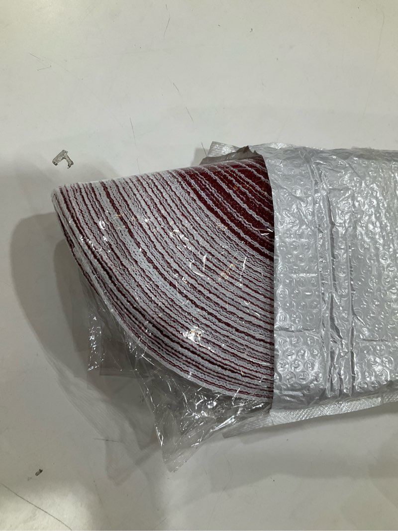 Condition photo showing New/Like New for 6 pcs light luxury round woven braided placemats, 15" woven place mats, spiral design dining table decor, heat resistant linen table mats set (red)