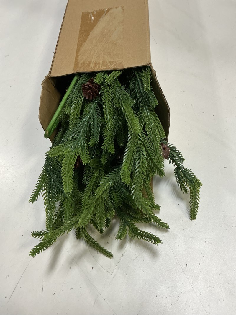 Condition photo showing Good Condition for Yinder Norfolk Pine Branches with Pine Cones Artificial Xmas Branches for Indoor Outdoor Home Decor (6 Pcs)