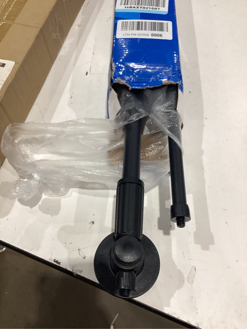 Condition photo showing Good Condition for bullfighter mic stand floor,microphone stand adjustable boom arm,tripod stable on stage microphone stands for singing,live streaming,karaoke,podium and podcast performance black dual-head