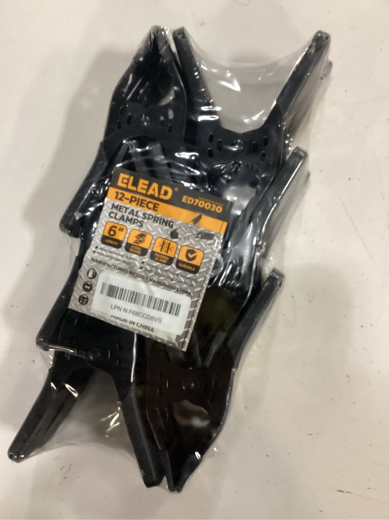 Condition photo showing Good Condition for heavy duty metal spring clamps: 12-piece for woodworking spring clamps 6-inch tarp clips spring clips metal clamp large heavy duty clamps for pool cover backdrop stand clamps 12-piece 6inch