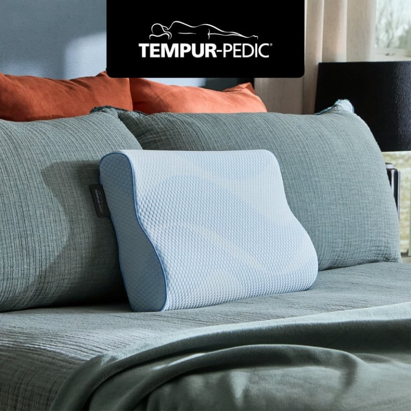 Tempur-Pedic Neck Relief Bed Pillow and Cooling, Standard, Contoured Support for Adult Back and Side Sleepers
