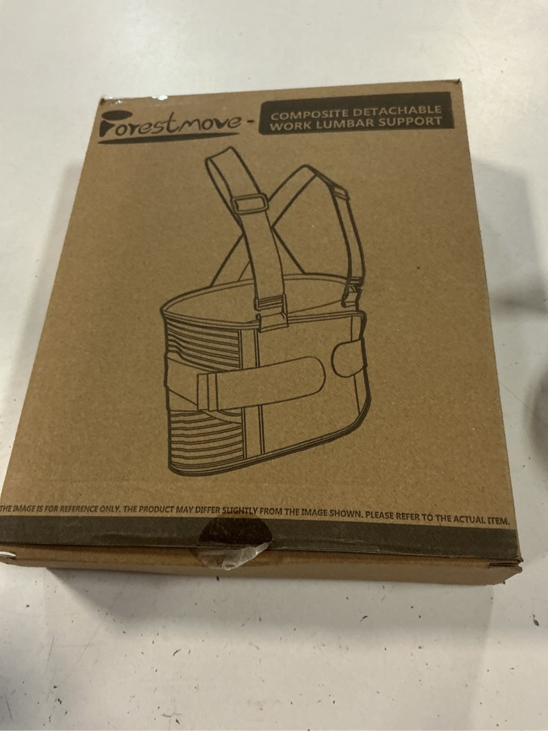 Condition photo showing New/Like New for Work Back Brace for Men Lower Back Brace for Work Support Brace with Removable Shoulder Straps for Lower Back Pain Women Back Support Black M Medium