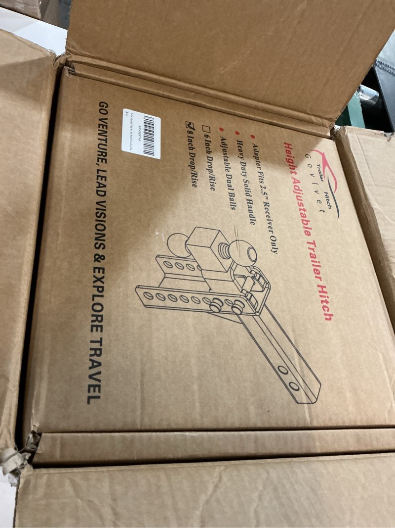 Condition photo showing New/Like New for Adjustable Trailer Hitch -Drop Hitch (Fits 2.5-Inch Receiver) -Heavy Duty Tow Hitch with 8-Inch Drop/Rise, 2" & 2-5/16" Ball Hitches for Truck (25,000 LBS GTW) -w/Anti-Theft Hitch Locking Pins