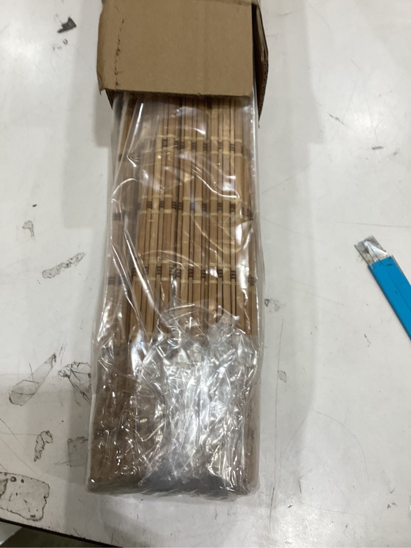 Condition photo showing Good Condition for smonter bamboo roman shades for windows-cordless wooden woven blinds light filtering bamboo roll up shades uv protection and easy set up for door and countryhouse, 26" w x 64" h, deer 26"w x 64"h deer