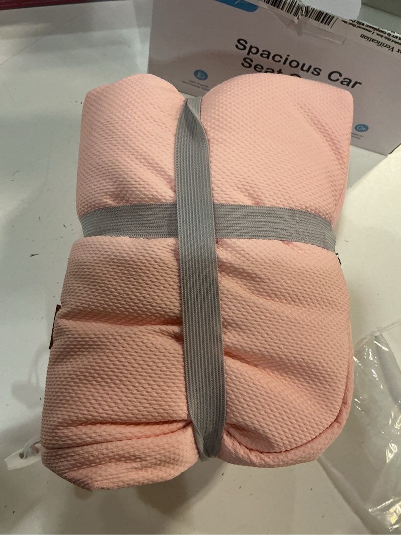Condition photo showing Good Condition for bioby winter baby car seat cover, infant car seat cover for boy girl, roomy, cozy, warm, waterproof baby carseat covers canopy with thickened fleece lining, breathable hole, universal fitted pink 